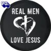 Real Men Love Jesus Faith Spare Tire Cover – Christian Tire Cover Car Decor