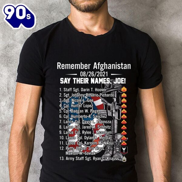 Remember Afghanistan 08262021 Say Their Names Joe Classic Unisex T-Shirt Gildan