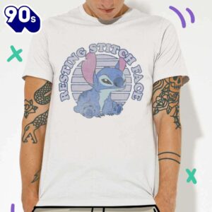 Resting Stitch Face T-Shirt Disney…