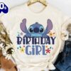 Retro Disney Lilo And Stitch Birthday Girl T-Shirt Lovely Unique Gift Gift Summer