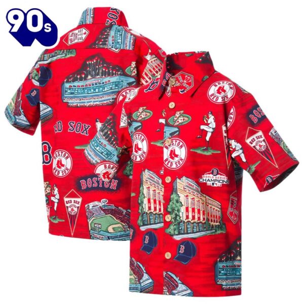 Reyn Spooner Scenic Boston Red Sox Hawaiian Button Up Shirts Button-Down Shirt