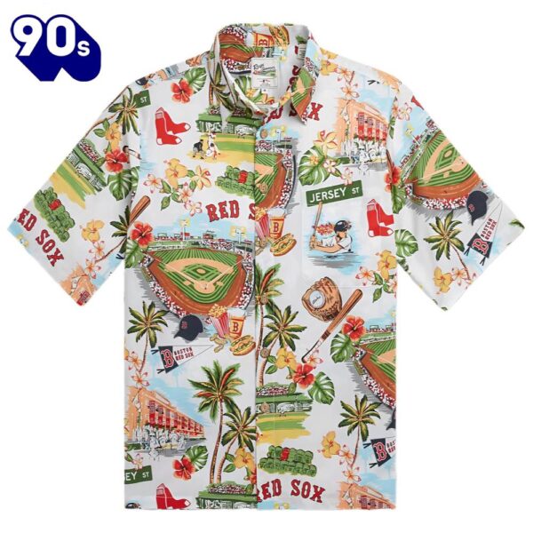 Reyn Spooner White Boston Red Sox Hawaiian Button Up Shirts