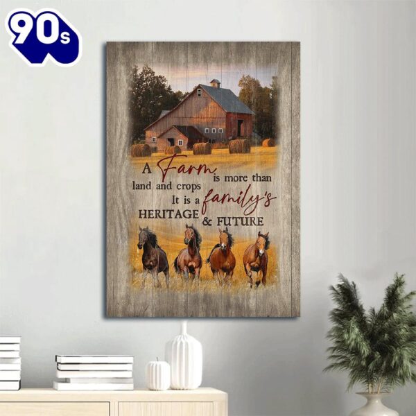 Rice Field Running Horse A Farm Is More Than Land And Crops Canvas Wall Art