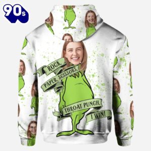 Rock Paper Scissors - Personalized Grinch Christmas Hoodie and Leggings