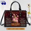 Roses And Cross Marriage Prayer Personalized Leather Handbag With Handle Christian Valentine Gifts For Women, Christian Bags  Gift For Women Christmas