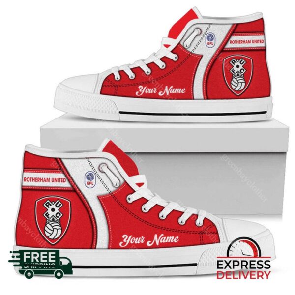 Rotherham United Personalzied High Top Canvas Shoes