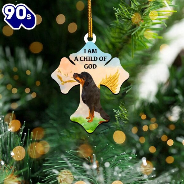 Rottweiler Child Of God Ornament, Gift For Christmas