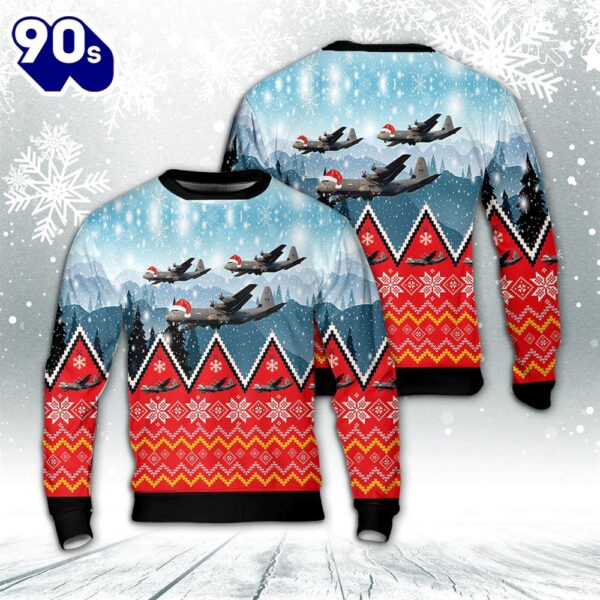 Royal Canadian Air Force Lockheed Martin CC-130J-30 Hercules (L-382) Christmas AOP Sweater