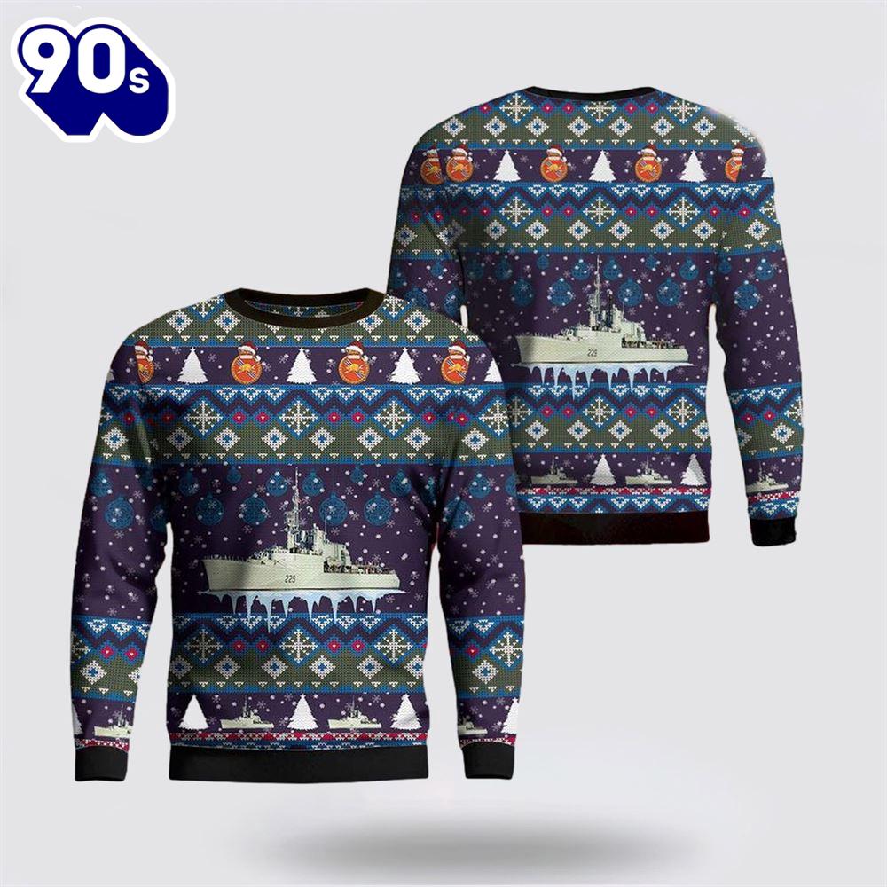 Royal Canadian Navy RCN HMCS Ottawa (DDH 229) St. Laurent Class Destroyer Christmas Sweater 3D - Christmas Sweater Gift For Military Personnel Royal Canadian Navy RCN HMCS Ottawa (DDH 229) St. Laurent Class Destroyer Christmas Sweater 3D - Christmas Sweater Gift For Military Personnel