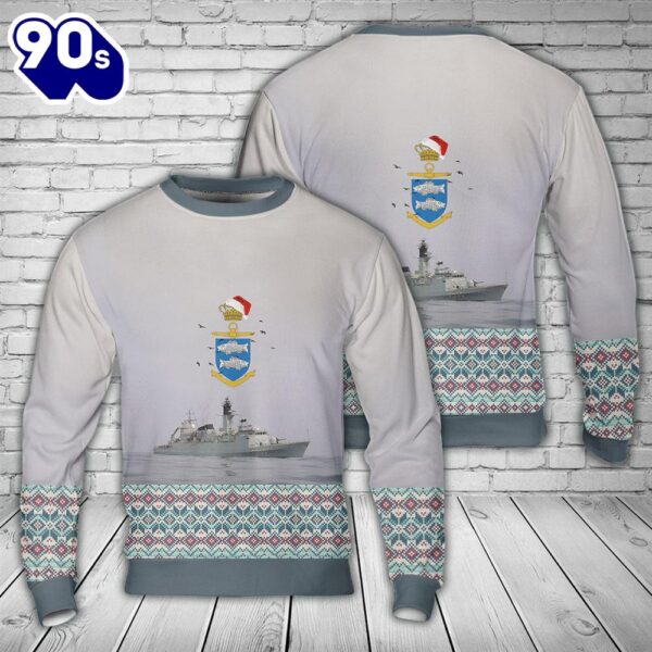 Royal Danish Navy Kongelige Danske Marine – Corvette F 355 HDMS Olfert Fischer Christmas Sweater