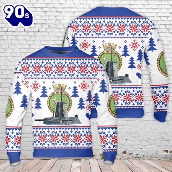 Royal Navy HMS Artful (S121) Astute-class nuclear-powered fleet submarine Christmas Sweater