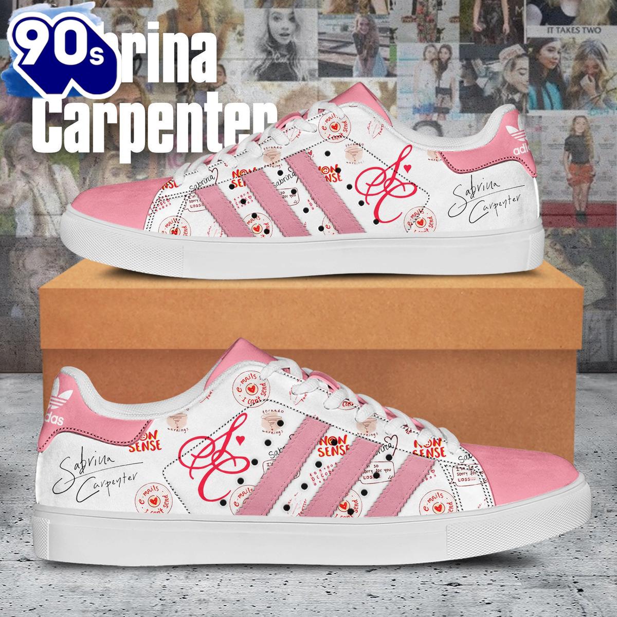 Sabrina Carpenter Non Sense Limited Pink Stan Smith Shoes Sabrina Carpenter Non Sense Limited Pink Stan Smith Shoes