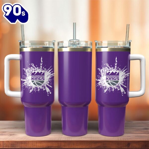 Sacramento Kings Basketball NBA Sport Custom Stanley Quencher 40oz Stainless Steel Tumbler With Handle  1