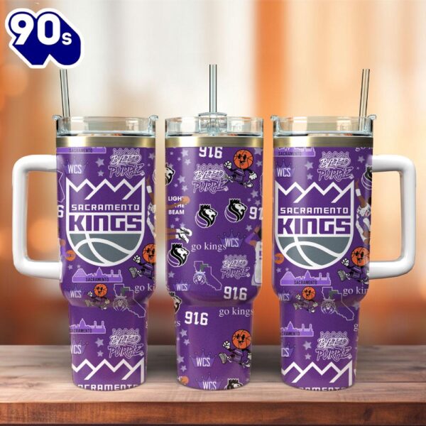 Sacramento Kings Basketball NBA Sports Custom Stanley Quencher 40oz Stainless Steel Tumbler