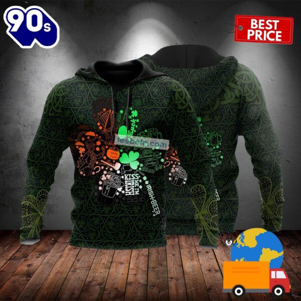 Saint Patrick Drink Beer Green 3D Realistic Hoodie 2025
