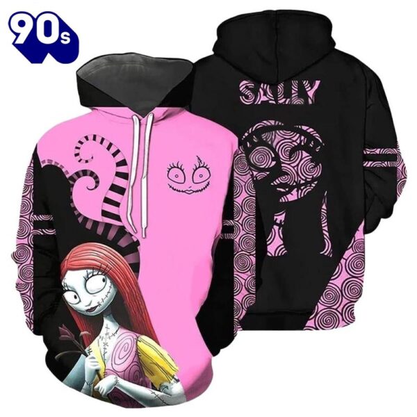 Merry Christmas  Sally Nightmare Black Pink Hoodie