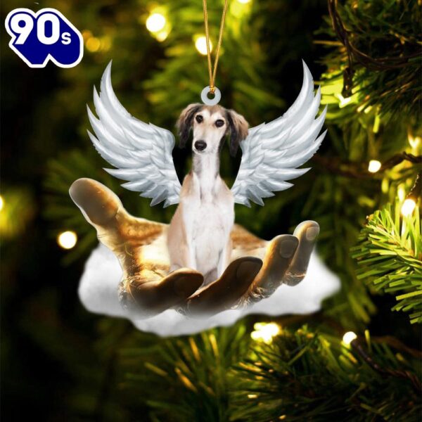 Saluki On The Hands Of Jesus Ornament, Gift For Christmas