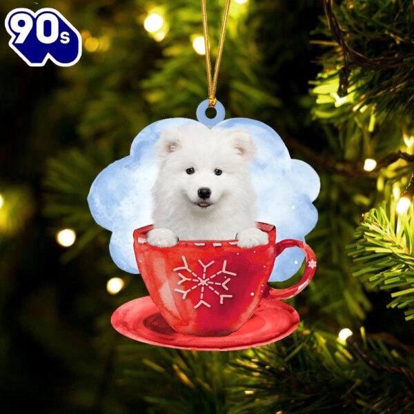 Samoyed On The Cup Christmas Ornament, Gift For Christmas