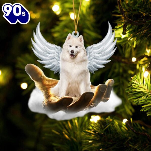 Samoyed On The Hands Of Jesus Ornament, Gift For Christmas