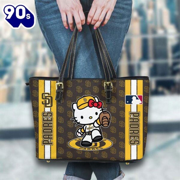 San Diego Padres Mlb Kitty Women Leather Tote Bag