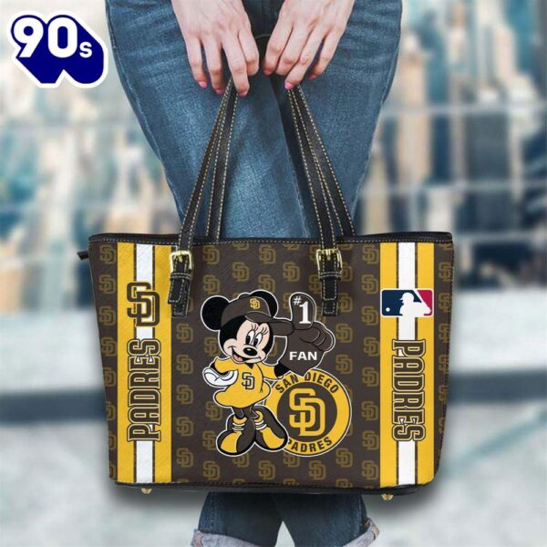 San Diego Padres Mlb Minnie Women Leather Tote Bag