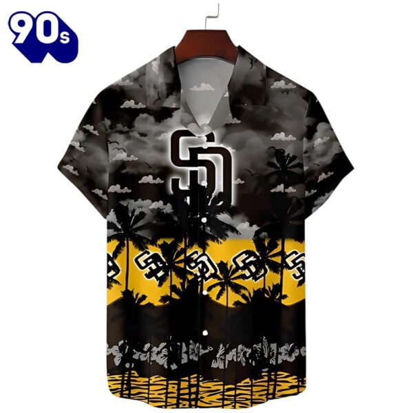 San Diego Padres Stormy Sunset Hawaiian Button Up Shirts