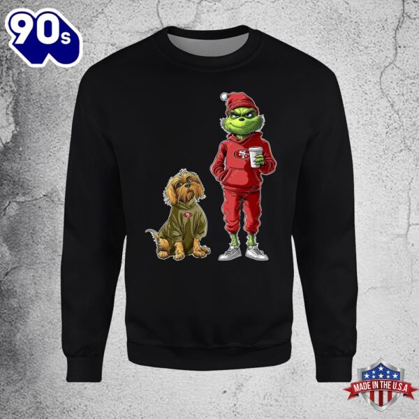 San Francisco 49ers Grinch Christmas Football Sweatshirt