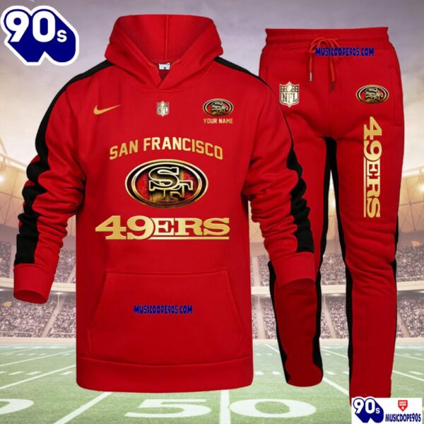 San Francisco 49ers NFL 32 Teams Personlized Golden Logo Hoodie Set