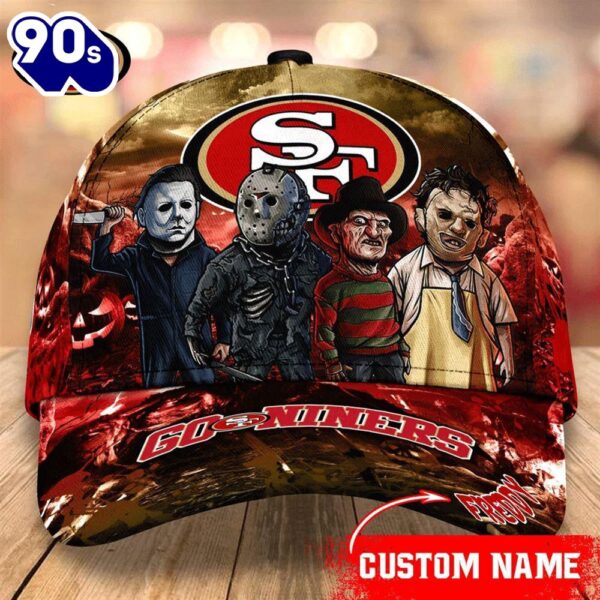 San Francisco 49ers  NFL Personalized Trending Cap Mixed Horror Movie Characters