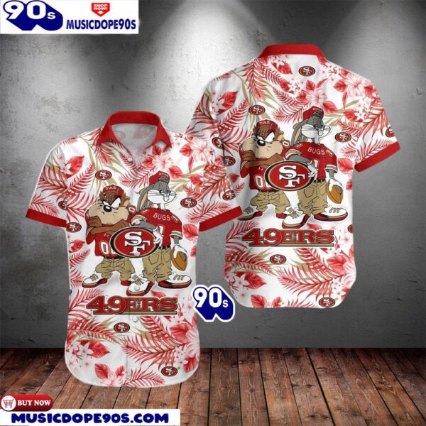 San Francisco 49ers Taz And Bugs NFL Teams Hawaiian Shirt