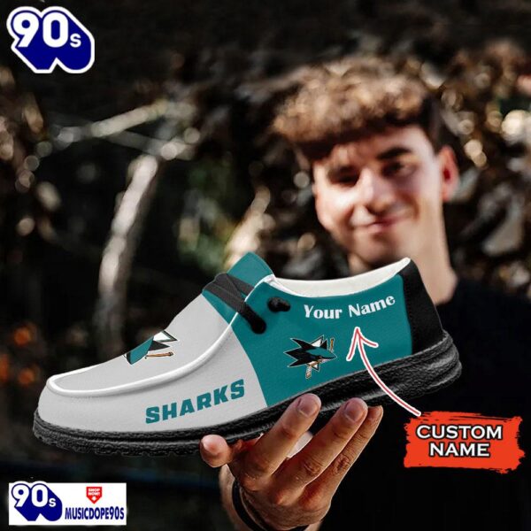 San Jose Sharks NHL Hey Dude Shoes Custom Name Perfect Gift