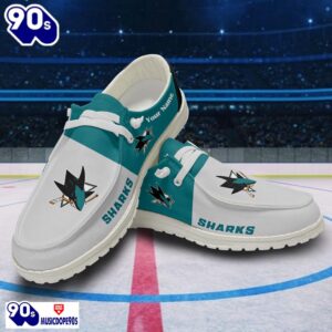 San Jose Sharks NHL Hey Dude Shoes Custom Name Perfect Gift