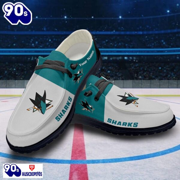 San Jose Sharks NHL Hey Dude Shoes Custom Name Perfect Gift