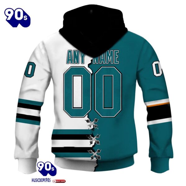 San Jose Sharks Personalized NHL Mix Jersey Hoodie Set