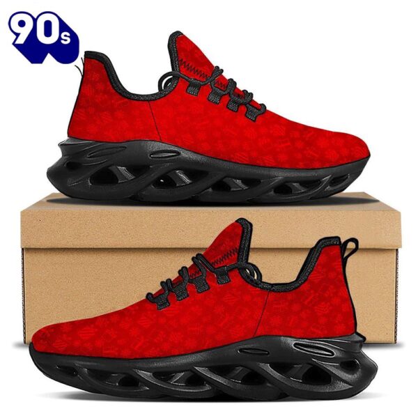 Santa Christmas Gift Print Pattern Black Max Soul Shoes