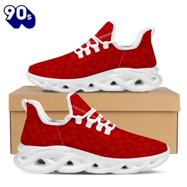 Santa Christmas Gift Print Pattern White Max Soul Shoes