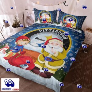 Santa Claus NFL Pittsburgh Steelers Christmas Bedding Sets