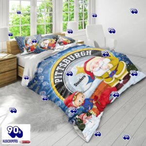 Santa Claus NFL Pittsburgh Steelers Christmas Bedding Sets