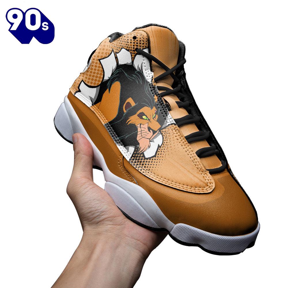 Scar Air Jordan 13 Sneakers Custom Comic Style Shoes Scar Air Jordan 13 Sneakers Custom Comic Style Shoes