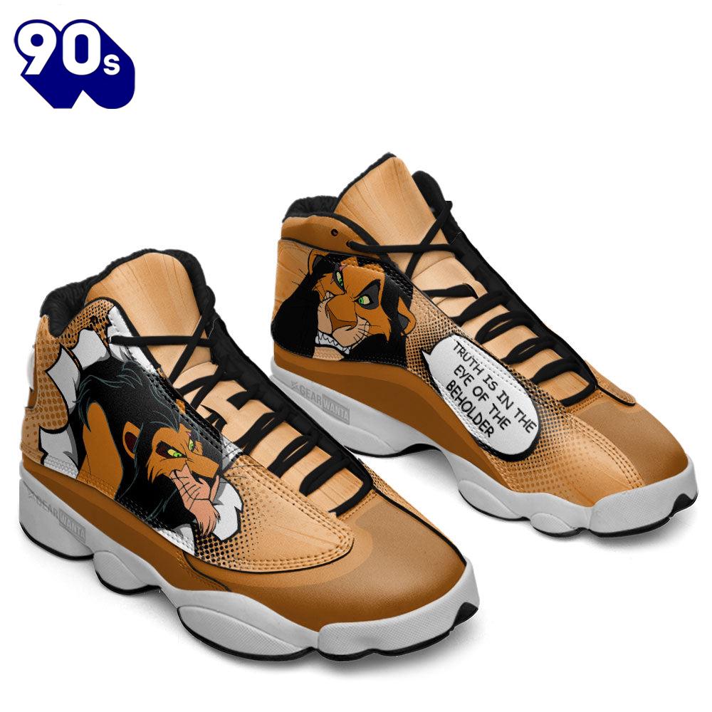 Scar Air Jordan 13 Sneakers Custom Comic Style Shoes Scar Air Jordan 13 Sneakers Custom Comic Style Shoes