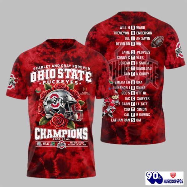 Scarlet And Gray Forever Ohio State Champions Champions Rose Bowl Shirt