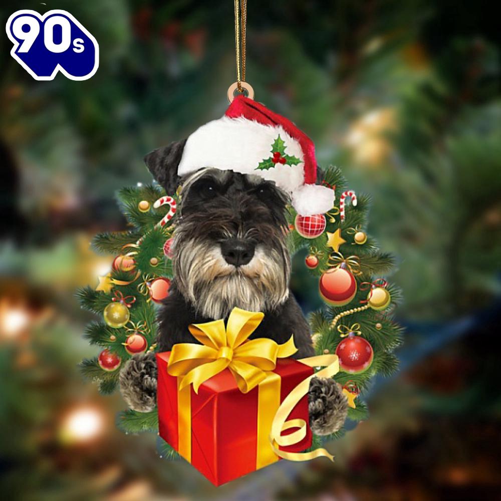 Schnauzer-Dogs Give Gifts Hanging Ornament, Gift For Christmas Schnauzer-Dogs Give Gifts Hanging Ornament, Gift For Christmas