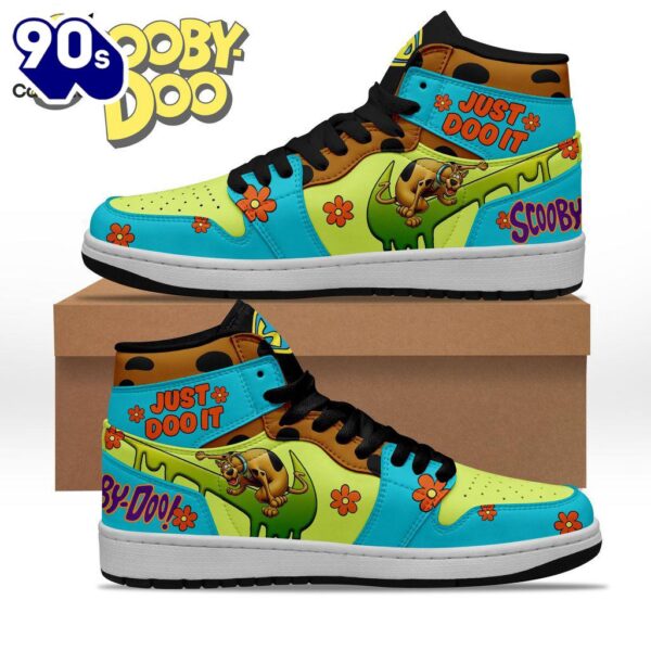 Gift Summer Scooby Doo Mascot Blue Green Mascot Design Air Jordan 1 High Top