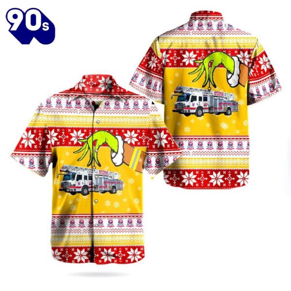 Scottsdale Fire Department Aerial Ladder Ugly Christmas Hawaiian Shirt