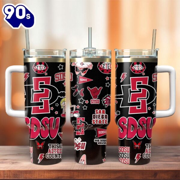 SDSU San Diego State Aztecs NCAA Sport Custom Stanley Quencher 40oz Stainless Steel Tumbler  For Fans