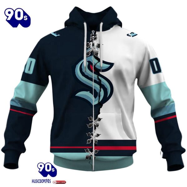 Seattle Kraken Personalized NHL Mix Jersey Hoodie Set