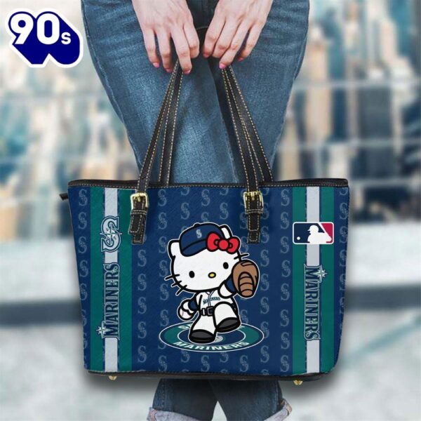 Seattle Mariners Mlb Kitty Women Leather Tote Bag