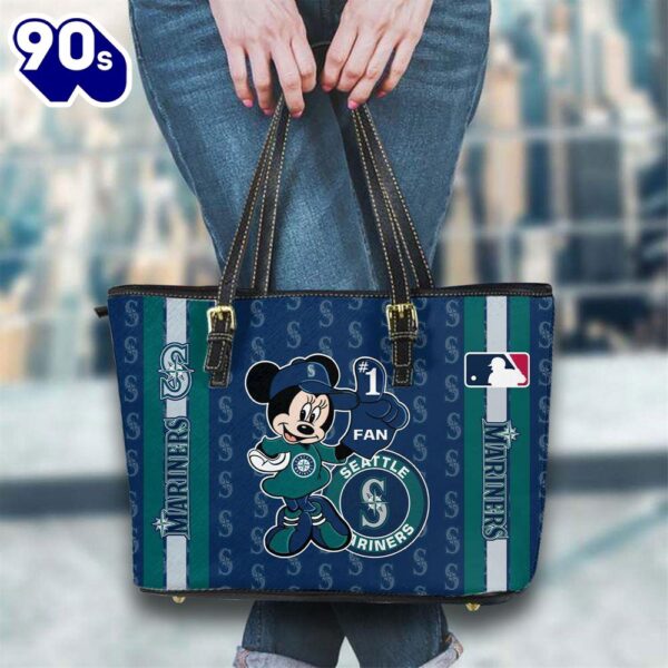 Seattle Mariners Mlb Minnie Women Leather Tote Bag