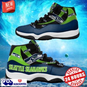 Seattle Seahawks NFL Air Jordan 11 Sneakers Shoes Gift For Fans