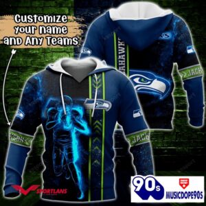 Seattle Seahawks NFL Custom Name 3D Hoodie Teams Shirt For Fans